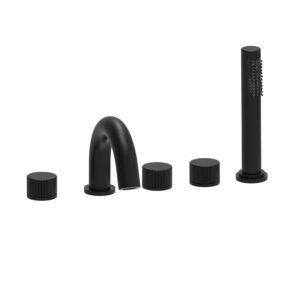 Змішувач вбудований в борт ванни на п'ять отворів PAFFONI JO чорний латунь JO044NO