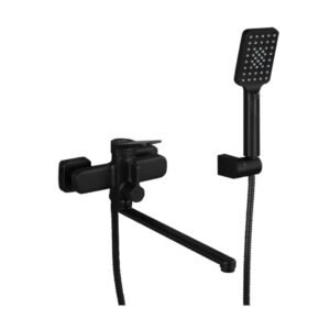 Змішувач для ванної одноважільний із довгим виливом FRAP чорний латунь 117263 F2262