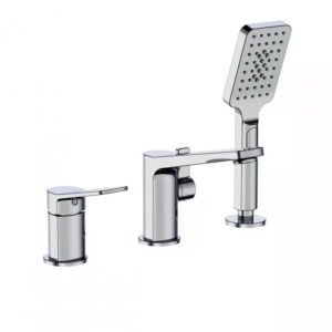 Змішувач вбудований в борт ванни на три отвори FRAP хром латунь F1161